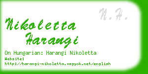 nikoletta harangi business card